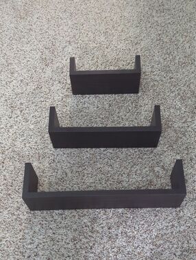 Dark Brown Floating Wall Shelves - Set of 3